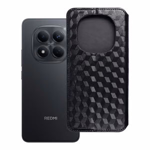 Grāmatveida maciņš Xiaomi Redmi NOTE 15 5G Cubic Book melns