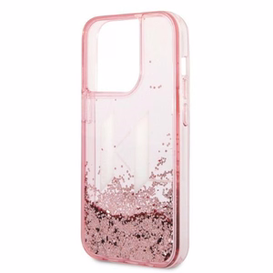 Karl Lagerfeld KLHCP14LLBKLCP iPhone 14 Pro 6.1 "rozā / rozā cietais apvalks Liquid Glitter Big KL
