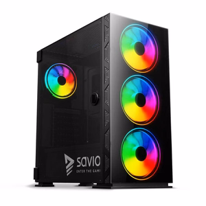 SAVIO Prime X1 ARGB Glass datora korpuss, melns