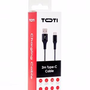 SEEK TOTI USB-A uz Type-C, 2 m pīts kabelis 2A, melns/Space grey