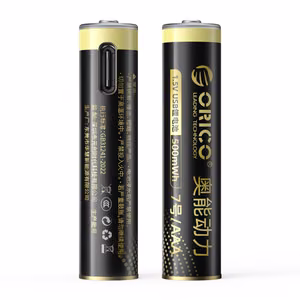 Orico Ener-G EG7C AAA litija baterijas 1.5V 500mWh uzlādējamas ar USB-C ar uzlādes kabeli 2 gab.
