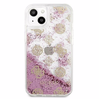 Guess GUHCP13SLGPEPI iPhone 13 mini 5.4" rozā/rozā cietais apvalks Peony Liquid Glitter