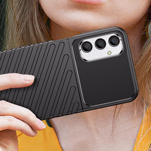 Thunder Case viedtālruņa apvalks Samsung Galaxy A24 4G silikona bruņu apvalks melns