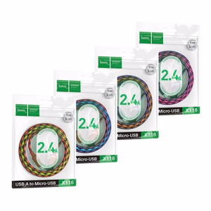 Kabelis USB A uz Micro USB Hoco 2,4A 1 m X116 gradienta violeta