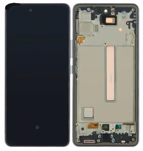 LCD screen Samsung A536 A53 5G 2022 ar touch screen un frame Awesome Melns OLED (real size)