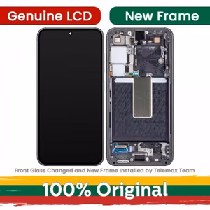 LCD displejs saderīgs ar Samsung S911 S23 ar rāmi / Cream / (atjaunots: Telemax)
