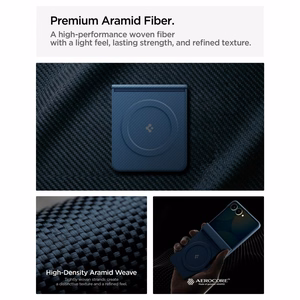 Spigen AirSkin Aramid MagFit MagSafe maciņš modelim Samsung Galaxy Z Flip 8 – tumši zils