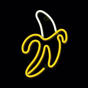 Neon LED Light BANANA balts dzeltens Bat + USB FLNE10 Forever Light