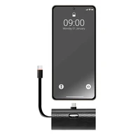 Portatīvais lādētājs Forcell F-Energy Power Plug F5K3 PD 20W 5000 mAh ar iebūvētu savienotāju USB C melna