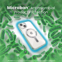 Speck Presidio Perfect-Clear Grip ClickLock & MagSafe - iPhone 17e / 16e / 15 / 14 / 13 maciņš (Clear / Chrome Finish / Serene sudrabs)