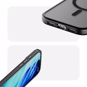 Rock Guard Touch Matte Sērijas Magnētiskā Apvalks Iphone 17 Pro - melns (metāla objektīva rāmis)