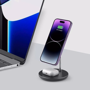 Tech-Protect QI15W-A39 2in1 MagSafe uzlādes stacija - melna