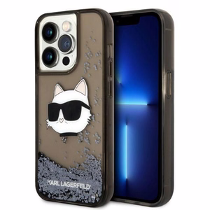 Karl Lagerfeld KLHCP14LLNCHCK iPhone 14 Pro 6.1" melns/melns cietais apvalks Spīdumi Choupette galva