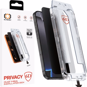 Tel Protect Dust-Free Easy Fit Privacy Full Glue 6D rūdīts stikls priekš Iphone 15 Pro melns