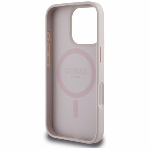 Guess 4G Circle Classic Logo MagSafe iPhone 16 Pro apvalks - rozā