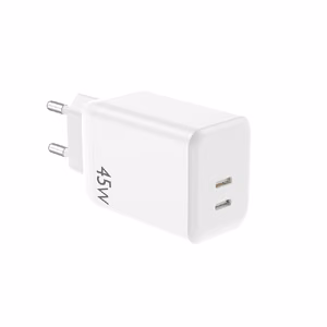 Lādētājs NCC (2xUSB-C; 45W) balts