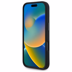 BMW Silikona Hexagon Blue Line Magnētiskais viedtālruņa apvalks iPhone 16 Pro Max - melns