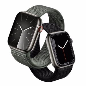 Crong Nylon sporta siksniņa Apple Watch 44 / 45 / 46 / 49 mm, militāri zaļa