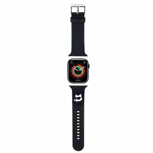 Karl Lagerfeld 3D резиновый ремешок Choupette Head Apple Watch 42/44/45/49mm - черный