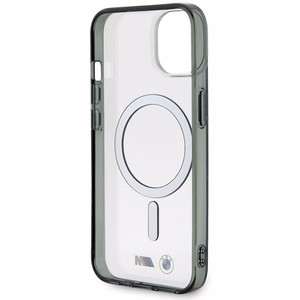 BMW Sudraba Gredzens MagSafe apvalks iPhone 14 Plus - caurspīdīgs