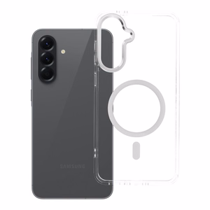 Maciņš Samsung A56 Frame Clear Hybrid Mag Cover saderīgs ar MagSafe caurspīdīgs