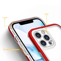  Skaidrs 3in1 vāciņš iPhone 12 Pro Max rāmis želeja sarkana krāsa
