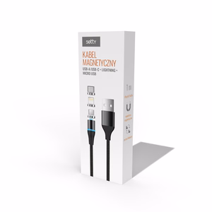Setty magnetic cable DT 3in1 2,5A 1,0 m KBM-01 black JO