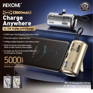 Portatīvais lādētājs WK Design „WP-19“ sudrabs 5000mAh (22.5W)