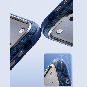 Zils Benks Magnetic Armor Grid Edge X9 kevlara vāciņš ar metāla rāmi (C.K.FL.AP.BE.X073), paredzēts iPhone 18 Pro Max / iPhone 17 Pro Max