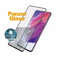 PanzerGlass E2E Microfracture antibakteriālais stikls Samsung Galaxy S21 FE - ar melnu rāmi