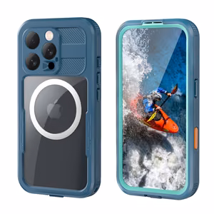 Crong Seal Cover IP68 ūdensizturīgs vāciņš ierīcei iPhone 16 Pro, jūras zils