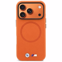 BMW maciņš for IPHONE 17 Pro Max saderīgs ar MagSafe BMHMP17X25PFWSMO (PU FW Metal Logo) oranžs