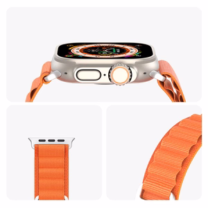Sporta siksna ar sprādzi Apple Watch 9 / 8 / 7 / 6 / SE / 5 / 4 / 3 / 2 / 1 (41, 40, 38 mm) Dux Ducis siksna GS versija - oranža