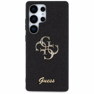 Guess mirdzošs liels 4G metāla logotipa viedtālruņa apvalks Samsung Galaxy S25 Ultra melns
