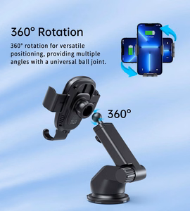 Auto lādētāja turētājs Choetech T203-F 15W Gravity Car Charger Holder Holder melns