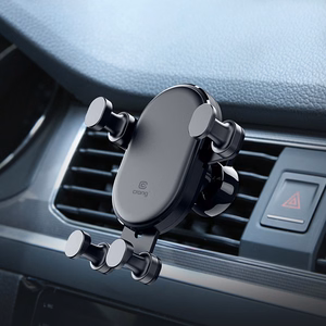 Crong Gravity Auto-Lock gravitācijas automašīnas tālruņa turētājs 4.7–6.5" tālruņiem, melns
