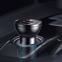 Baseus auto lādētājs ar displeju 2x USB, 4,8A, 24W (pelēks)