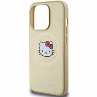 Hello Kitty ādas Kitty Head magnētiskais viedtālruņa apvalks iPhone 14 Pro Max - zelta