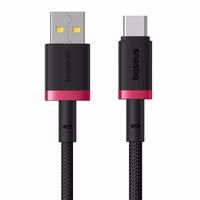 Baseus Dura USB Type A to Type C 60 W fast charging cable 1 m melns, sarkans