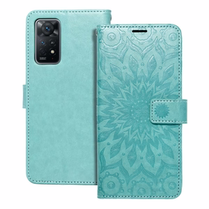 MEZZO grāmatas tipa viedtālruņa apvalks XIAOMI Redmi Note 11 Pro / 11 Pro 5G ar mandalas rakstu, zaļš