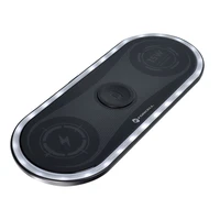 FORCELL F-ENERGY Ellipse bezvadu lādētājs 3in1 saderīgs ar Apple Qi QC 15W melns