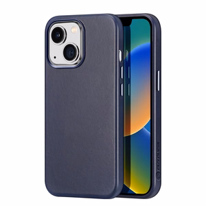 Dux Ducis Naples iPhone 14 Plus magnētiskais ādas apvalks MagSafe zils
