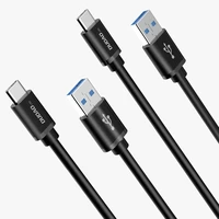 Dudao USB - USB Type C kabelis Super Ātra Uzlāde 1 m, melns (L5G-Black)