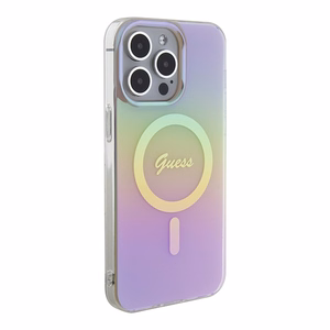 Guess GUHMP15XHITSP iPhone 15 Pro Max 6.7" rozā/rozā cietais apvalks IML Iridescent MagSafe