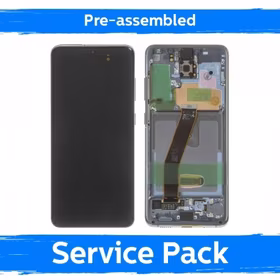 LCD displejs saderīgs ar Samsung G980 (G981) S20 ar rāmi / Cosmic Gray / (Iepriekš salikts Service Pack)