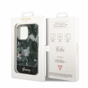 Guess GUHCP14LHGJGHA iPhone 14 Pro 6.1" zaļš/zaļš cietais apvalks Jungle Collection
