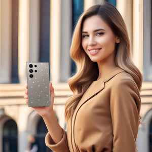 Krištola spīdīgais viedtālruņa apvalks Samsung Galaxy S25 Ultra Sudrabains