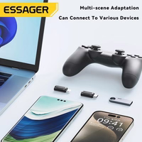 Adapteris Essager "Phantom" melns (In: Female Type-C / Out: Male Lightning)