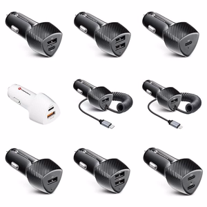Car charger Forcell F-Energy Carbon 2 x USB C QC3.0 PD 3A 40W CC50-2C black