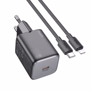 Phone charger Hoco USB C QC PD 20W + cable USB C to Lightning N40 black